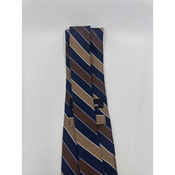 Jones New York Brown And Blue Striped Men's Neck Tie - Picture 14 of 15